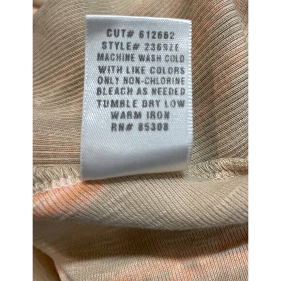 Barbara Lesser Tan Orange Stripe Handkerchief Hem Tank Dress Cotton Women Large - Picture 8 of 8